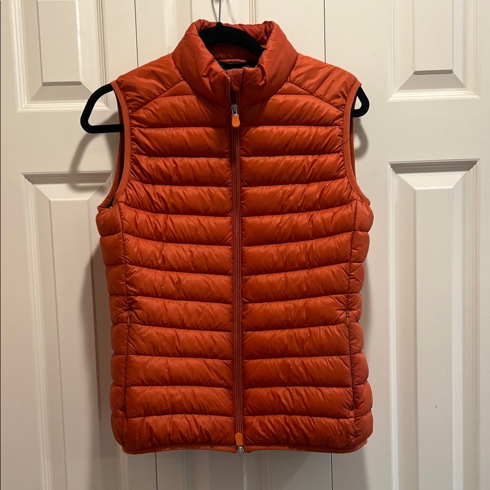 SAVE THE DUCK Vibrant Orange Quilted Vest